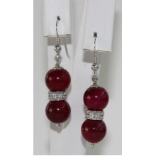 Orecchini agata fucsia Orecchini agata fucsia